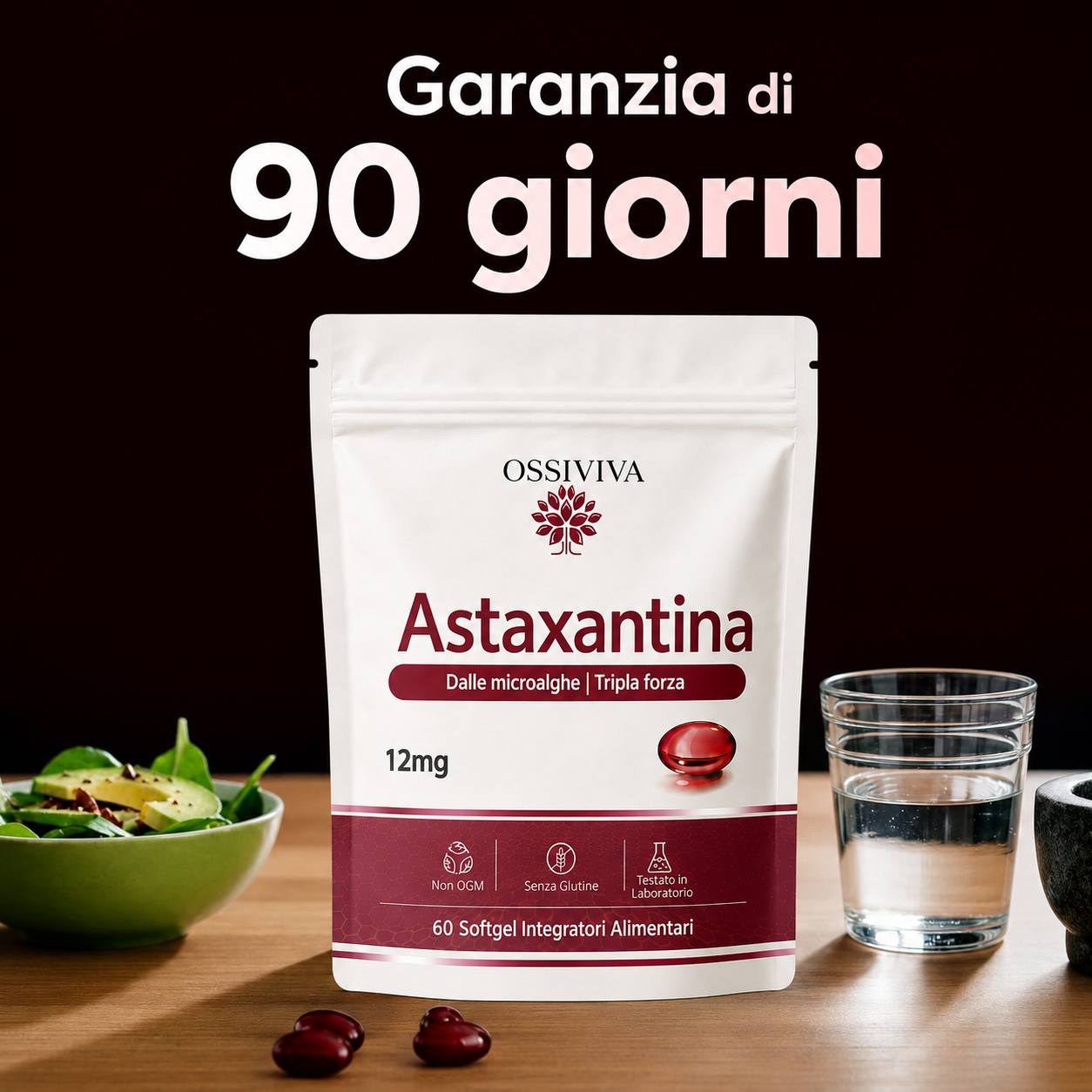 Ossiviva Astaxantina 12mg — Pelle, Energia & Anti-Età